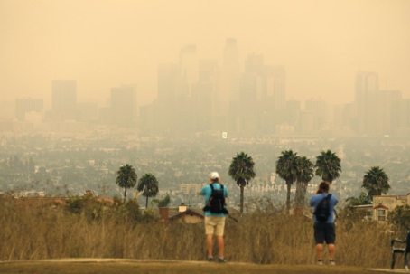 fire haze over california